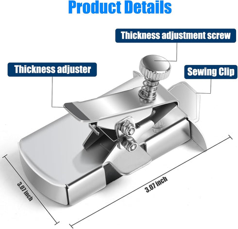 TOOVREN Upgraded Magnetic Seam Guide for Sewing Machine, Magnetic Seam Guide with Clip, Universal Seam Guide, Hemmer Guide, Multifunctional Hem Gu...